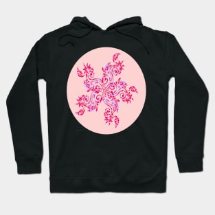 Red Floral Decoration Abstract Silhouette Art Hoodie